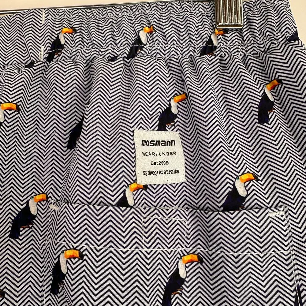 Mosmann Australia Men's Toucan Bird Swim Trunks Size Large
